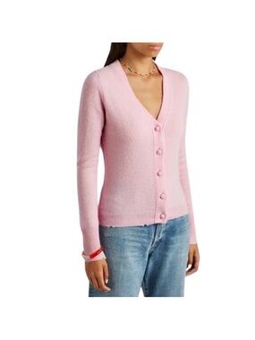 Love Shack Fancy Prescott Wool-Blend Cardigan Coquette Pink XS